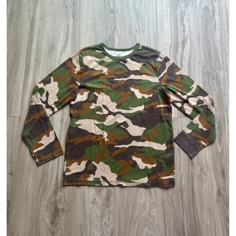 Wonder Nation Camo Long Sleeve Shirt Green Camouflage Boys XL 14-16 Tee